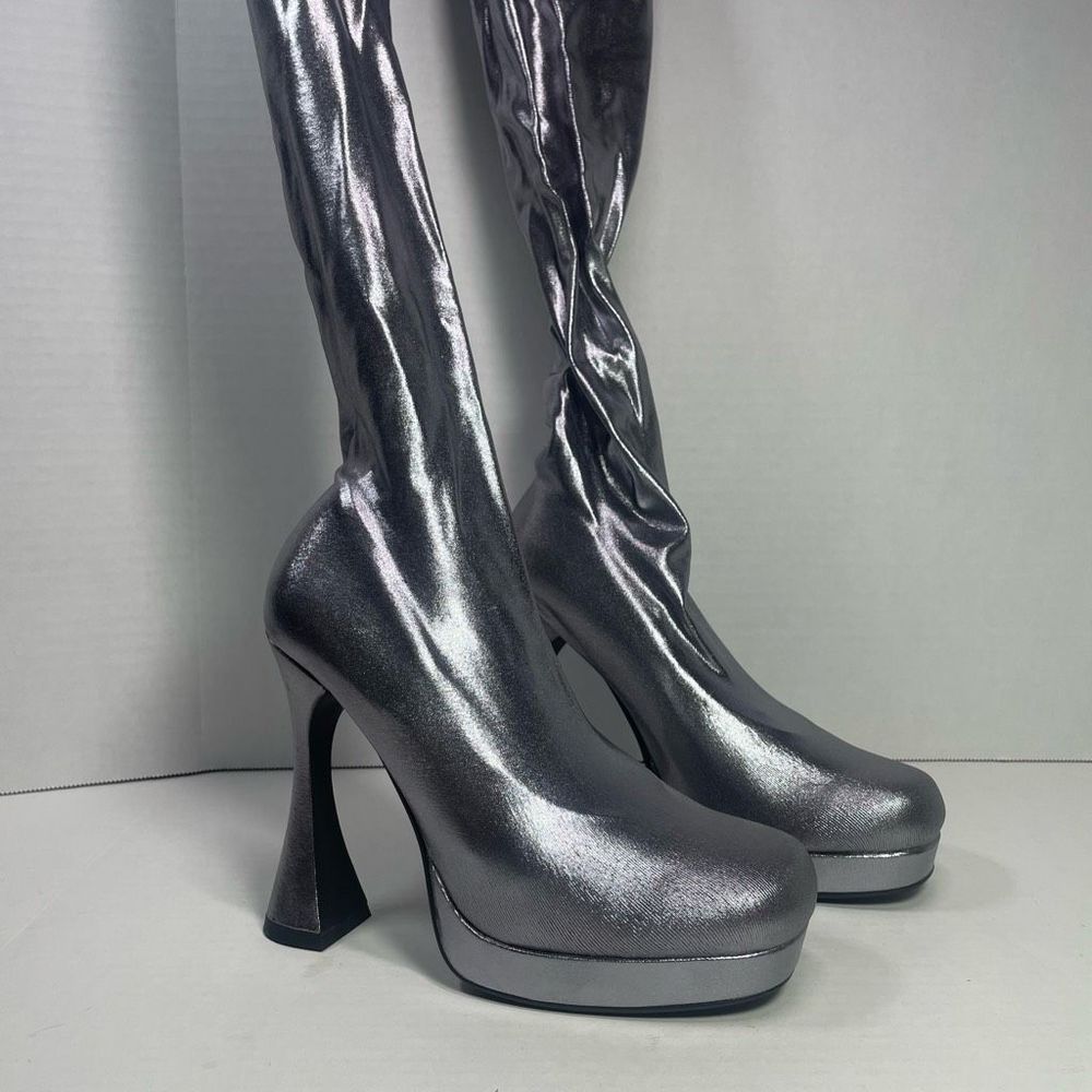 Jeffrey Campbell BNIB Small PANTALONES 6M platform women Silver - Picture 2 of 16